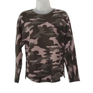 RACHEL Zoe‎ Womens Sweater Medium Army Green Camouflage Dolman Sleeve Pullover